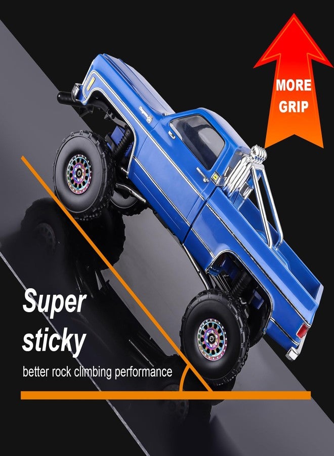 هوبي بارك عجلات HobbyPark ذات الإزاحة السالبة -4 مم، مقاس 1.0 بلس، مزودة بنظام تثبيت الخرز، وإطارات قوس قزح وإطارات لاصقة مقاس 1.0، مقاس 62 × 21 مم، مناسبة لسيارات الزحف التي تعمل بالتحكم عن بعد TRX4M AX24 SCX24 FCX24 Enduro24 بمقياس 1/18 و1/24، مجموعة من 4 قطع - Image 5